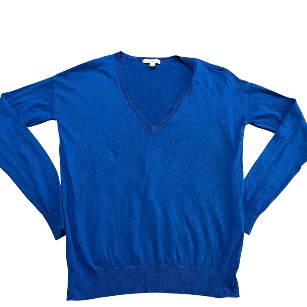 Caslon Cashmere Blend V-Neck Sweater Royal Blue Size XS Very Soft Bold Rich